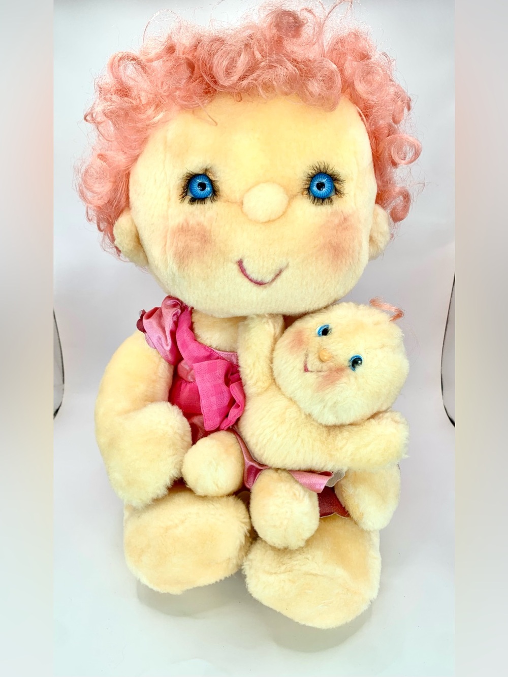 Hugga Bunch Huggins & Hug-A-Bye Hugglet Plush Dolls - Vintage 80s - Kenner 1985